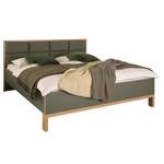 Bedframe Davey donkergroen/eikenhouten look