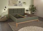 Bedframe Davey donkergroen/eikenhouten look