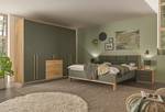 Struttura letto Davey Verde scuro / Effetto rovere