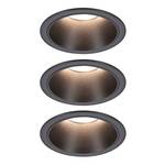 Inbouwlamp Cole Coin aluminium/kunststof - Zwart - Set van 3