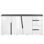 Sideboard Allston Hochglanz Weiß / Anthrazit