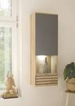 Wandvitrinekast met verlichting Jaquet grijs/Artisan eikenhouten look