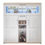 Credenza Kondzi Marrone - Bianco - Materiale a base lignea - 128 x 136 x 42 cm