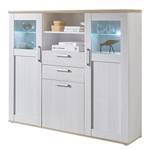 Highboard Derei - 157 cm witte larikshouten look/lichte San Remo eikenhouten look