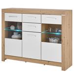 Sideboard con illuminazione Pegnat Marrone - Bianco - Materiale a base lignea - 160 x 125 x 45 cm