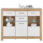 Sideboard con illuminazione Pegnat Marrone - Bianco - Materiale a base lignea - 160 x 125 x 45 cm