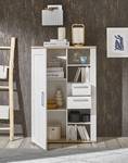 Highboard Derei - 90 cm witte larikshouten look/lichte San Remo eikenhouten look