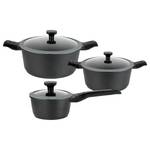 Set kookpannen Easy Click gegoten aluminium - zwart - 6-delige set