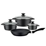 Topfset Gourmet Granit Aluminium - Grau - 7-teilig