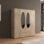 Drehtürenschrank Twin mit Spiegel oval Eiche Sonoma Dekor - Breite: 168 cm