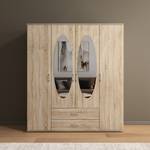 Drehtürenschrank Twin mit Spiegel oval Eiche Sonoma Dekor - Breite: 168 cm