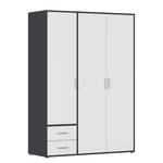 Drehtürenschrank Matera Alpinweiß / Graumetallic - Breite: 140 cm