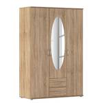 Drehtürenschrank Twin mit Spiegel oval Eiche Sonoma Dekor - Breite: 127 cm