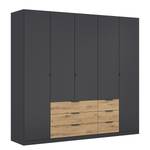 Drehtürenschrank Davoa Graumetallic / Eiche Artisan Dekor - Breite: 226 cm