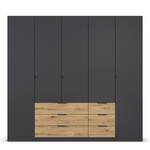 Drehtürenschrank Davoa Graumetallic / Eiche Artisan Dekor - Breite: 226 cm