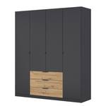 Drehtürenschrank Davoa Graumetallic / Eiche Artisan Dekor - Breite: 181 cm