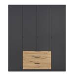 Drehtürenschrank Davoa Graumetallic / Eiche Artisan Dekor - Breite: 181 cm