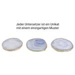 Edelsteinuntersetzer CRYSTAL 4er-Set Achatstein - Blau