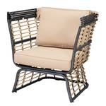 Loungesessel Paros Aluminium - Beige / Schwarz