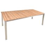 Table de jardin Dallas Teck massif / Acier inoxydable - Marron