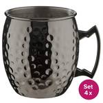 Set di 4 bicchieri MOSCOW MULE Acciaio inox / Zinco - Nero