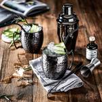 Beker MOSCOW MULE set van 4 roestvrij staal/zink - zwart