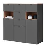 Beleuchtetes Highboard Besco Graphit / Eiche Artisan Dekor