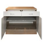 Onderkast Bendoc mat wit/Sonoma eikenhouten look - Breedte: 100 cm