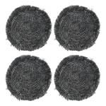 Platzset RAFFIA mit Fransen 4er-Set Raffia - Schwarz