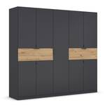 Drehtürenschrank Ticao mit Softclose Graumetallic / Eiche Artisan Dekor - Breite: 226 cm