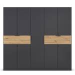 Drehtürenschrank Ticao mit Softclose Graumetallic / Eiche Artisan Dekor - Breite: 226 cm