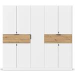 Drehtürenschrank Ticao mit Softclose Alpinweiß / Eiche Artisan Dekor - Breite: 226 cm