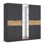 Drehtürenschrank Ticao mit Spiegel Graumetallic / Eiche Artisan Dekor - Breite: 226 cm