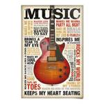 Poster Music is Passion Papier - Braun - 61 x 91,5 cm