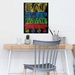 Poster Eat Sleep Game Repeat papier - meerdere kleuren - 40 x 50 cm