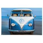 Poster Volkswagen Bulli Blau Papier - Blau - 61 x 91,5 cm