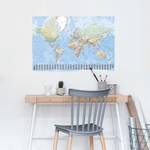 Poster World Map English papier - 61 x 91,5 cm - Blauw