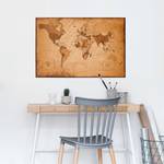 Poster World Map Old English papier - bruin - 61 x 91,5 cm