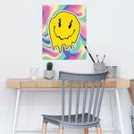 Poster Dripping Smiley papier - geel - 40 x 50 cm