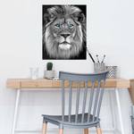 Poster Blue Eyed Lion papier - zwart - 40 x 50 cm