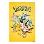 Poster Pokémon Evolutionen Papier - Gelb - 61 x 91,5 cm