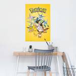 Poster Pokémon Evolutionen Papier - Gelb - 61 x 91,5 cm