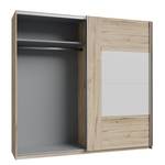 Schwebetürenschrank Gatei Stabeiche Dekor / Weiß - Breite: 220 cm