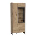 Armoire vitrine Fejel Imitation chêne artisan / Gris