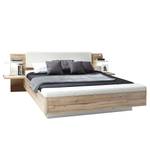 Bed met nachtkastjes Gatei eikenhouten look/wit