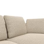 Ecksofa APELLO mit Longchair Webstoff Mava: Creme / Beige / Grau meliert - Breite: 217 cm - Longchair davorstehend rechts