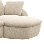 Ecksofa APELLO mit Longchair Webstoff Mava: Creme / Beige / Grau meliert - Breite: 217 cm - Longchair davorstehend rechts