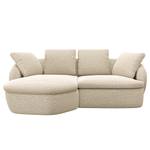 Ecksofa APELLO mit Longchair Webstoff Mava: Creme / Beige / Grau meliert - Breite: 217 cm - Longchair davorstehend links