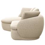 Ecksofa APELLO mit Longchair Webstoff Mava: Creme / Beige / Grau meliert - Breite: 217 cm - Longchair davorstehend links