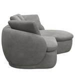 Ecksofa APELLO mit Longchair Bouclé Stoff Bony: Grau - Breite: 217 cm - Longchair davorstehend rechts